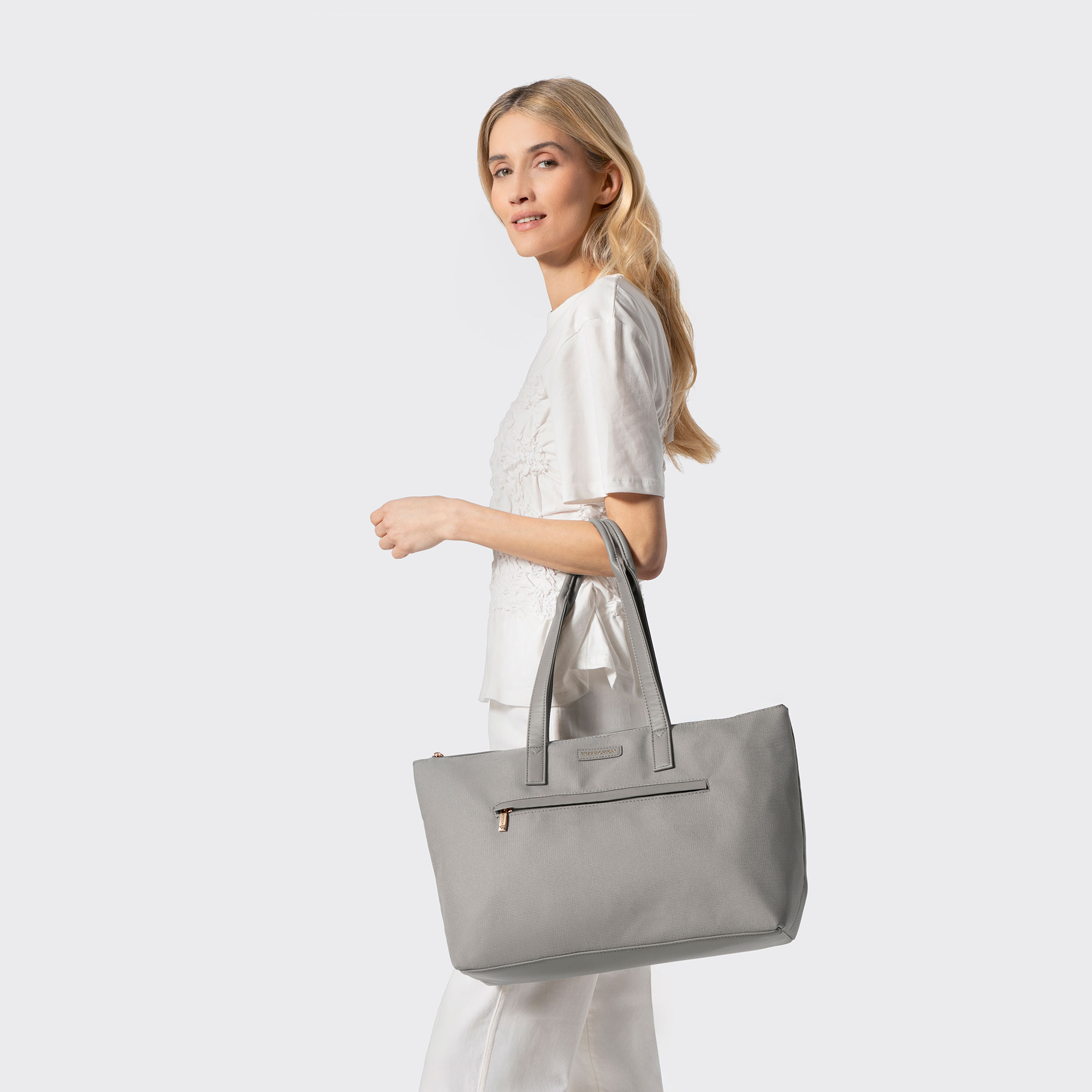 Dámska shopper kabelka z ekologickej kože sivá 102-4Y-400-8, Vyberte variant šedá