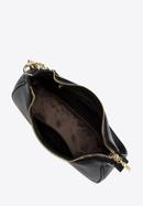 Damska torebka bagietka skórzana z łańcuszkiem, czarny, 97-4-601-1, Zdjęcie 3