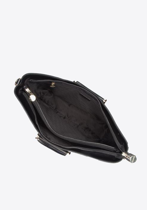 Patent leather tote bag, black, 34-4-235-1, Photo 3