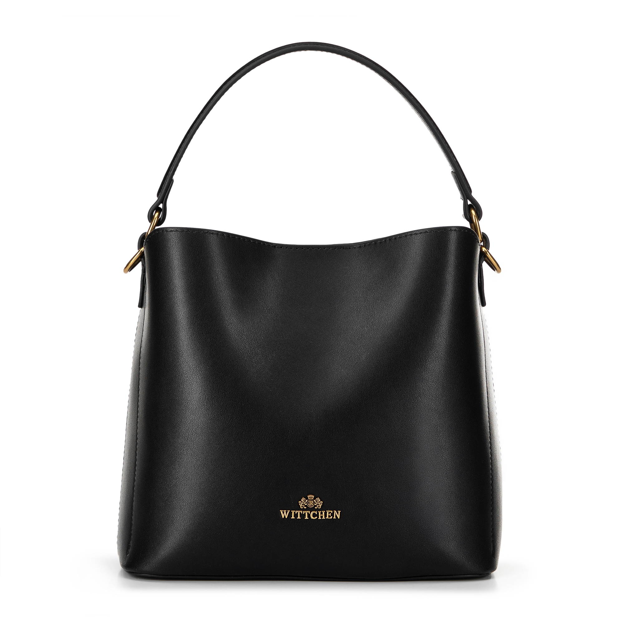 Trojkomorový Kožená kabelka čierny 100-4E-216-1