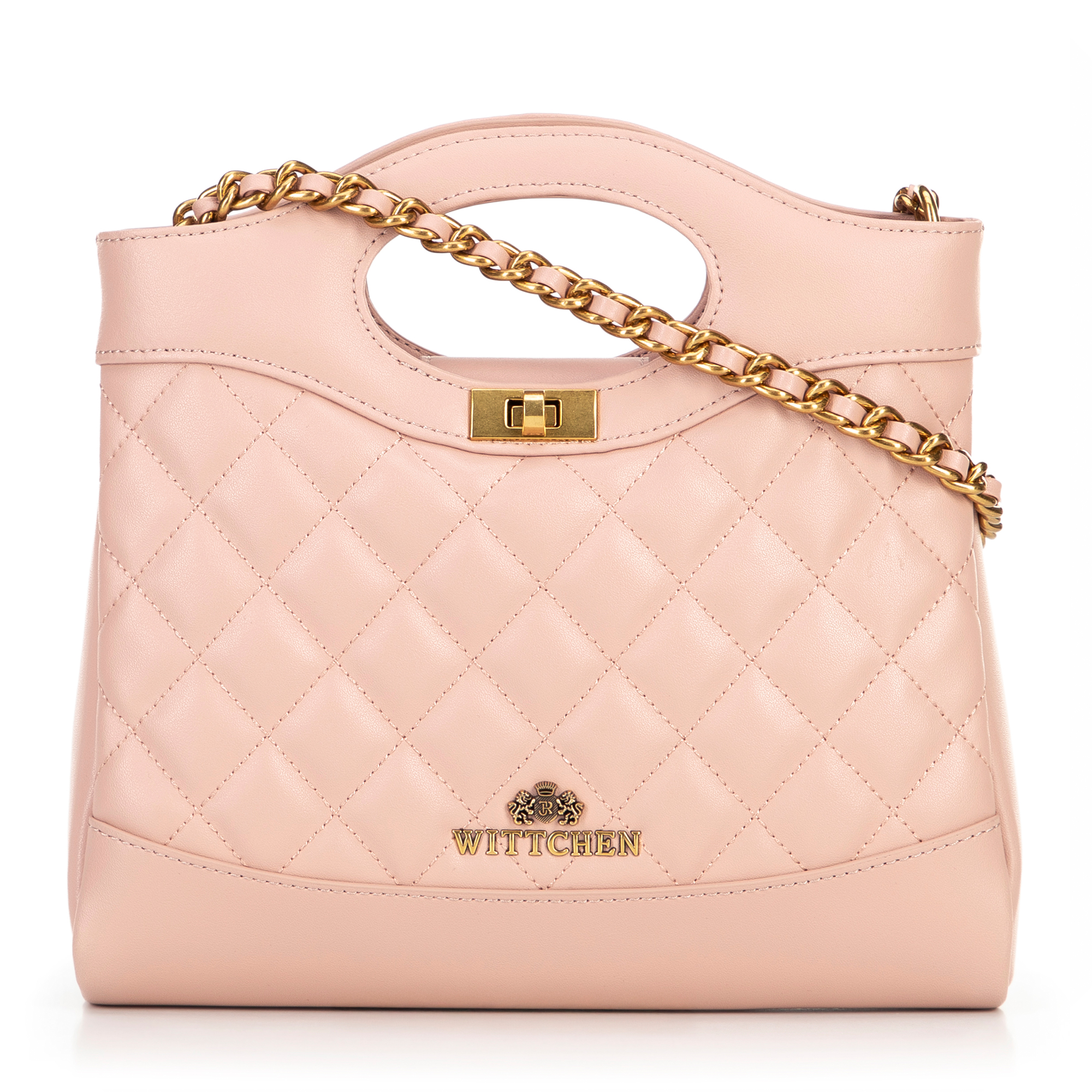 Prešívané kožené mini puzdro na retiazke, ružové 100-4E-230-P Prešívané kožené mini puzdro na retiazke, ružové 100-4E-230-P