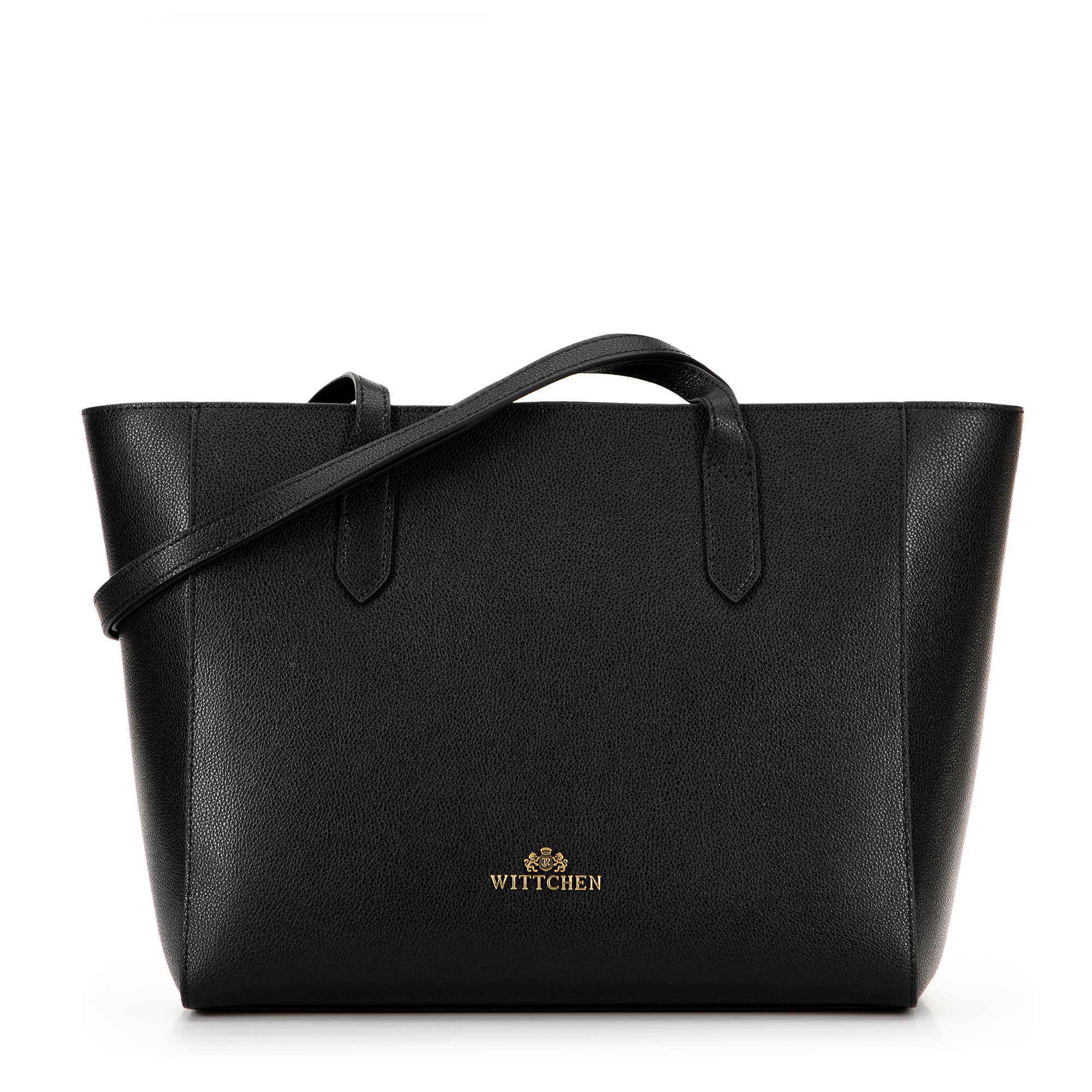 Dámska shopper kabelka z kože čierna 100-4E-602-1