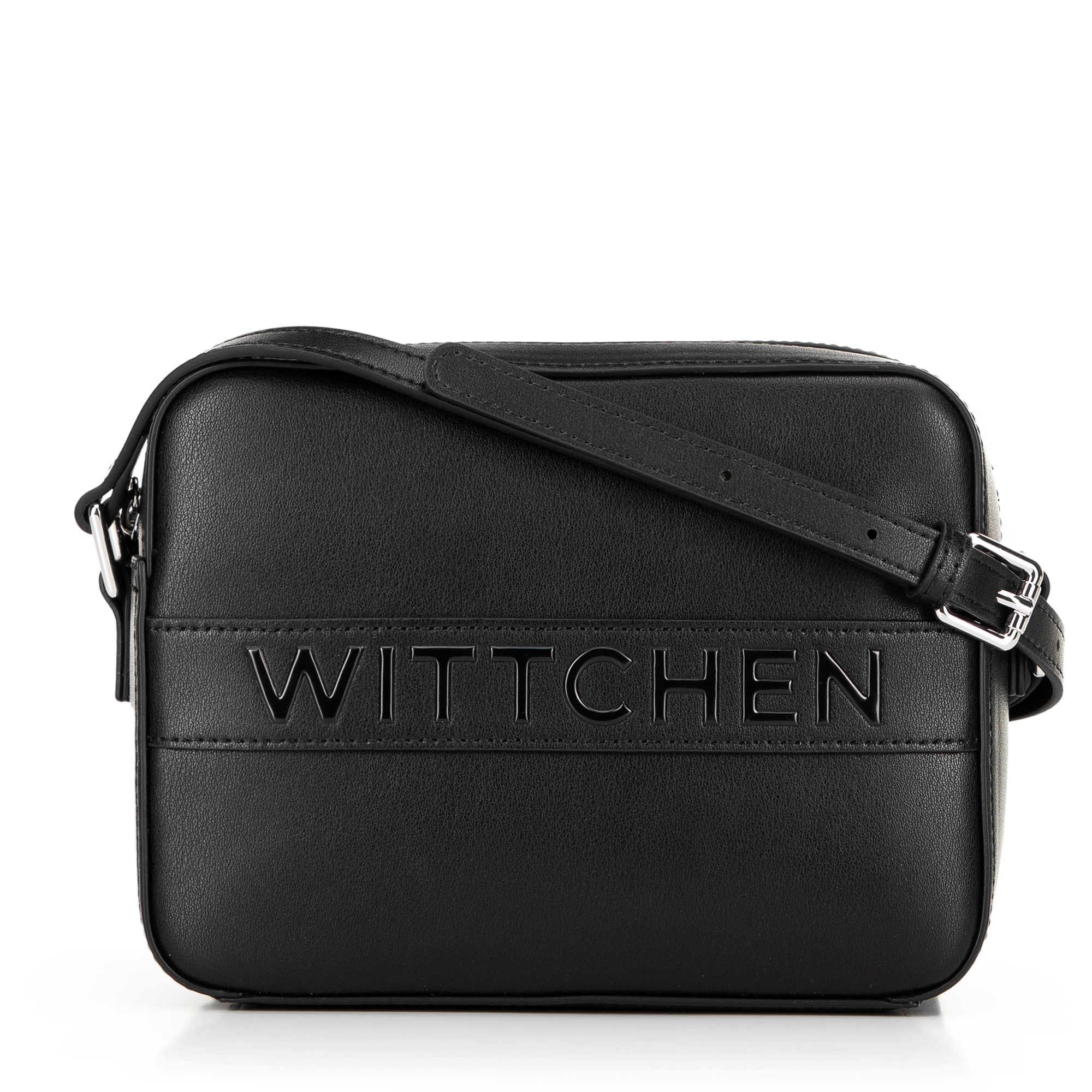 Kožená crossbody kabelka čierna 100-4E-634-1