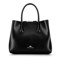 Leather small tote bag, black, 92-4E-605-10, Photo 1