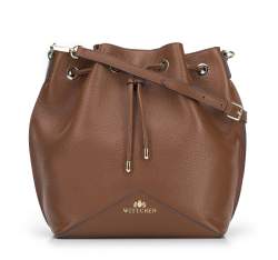 Leather hobo bag, brown, 95-4E-622-4, Photo 1