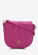 Damska torebka saddle bag z pikowanej skóry, różowy, 97-4E-012-0, Zdjęcie 1