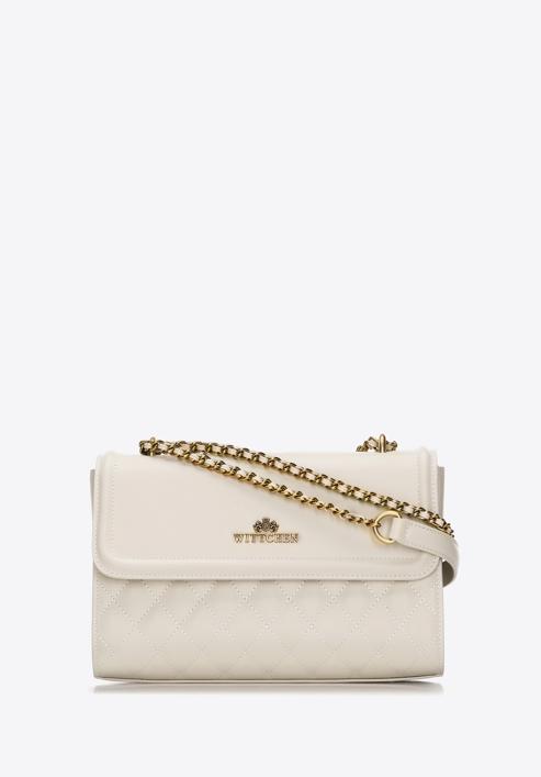 Quilted leather flap bag, cream, 98-4E-209-1, Photo 1