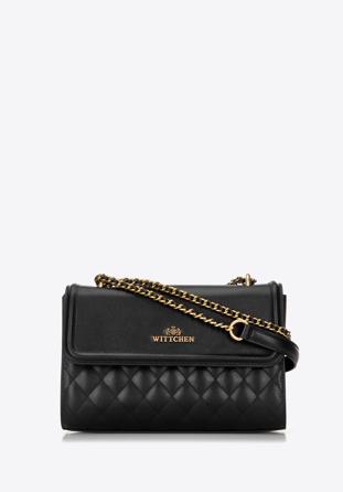 Quilted leather flap bag, black, 98-4E-209-1, Photo 1