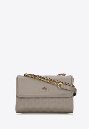 Quilted leather flap bag, beige, 98-4E-209-9, Photo 1