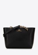 Small leather chain shopper bag, black-gold, 98-4E-611-1G, Photo 1