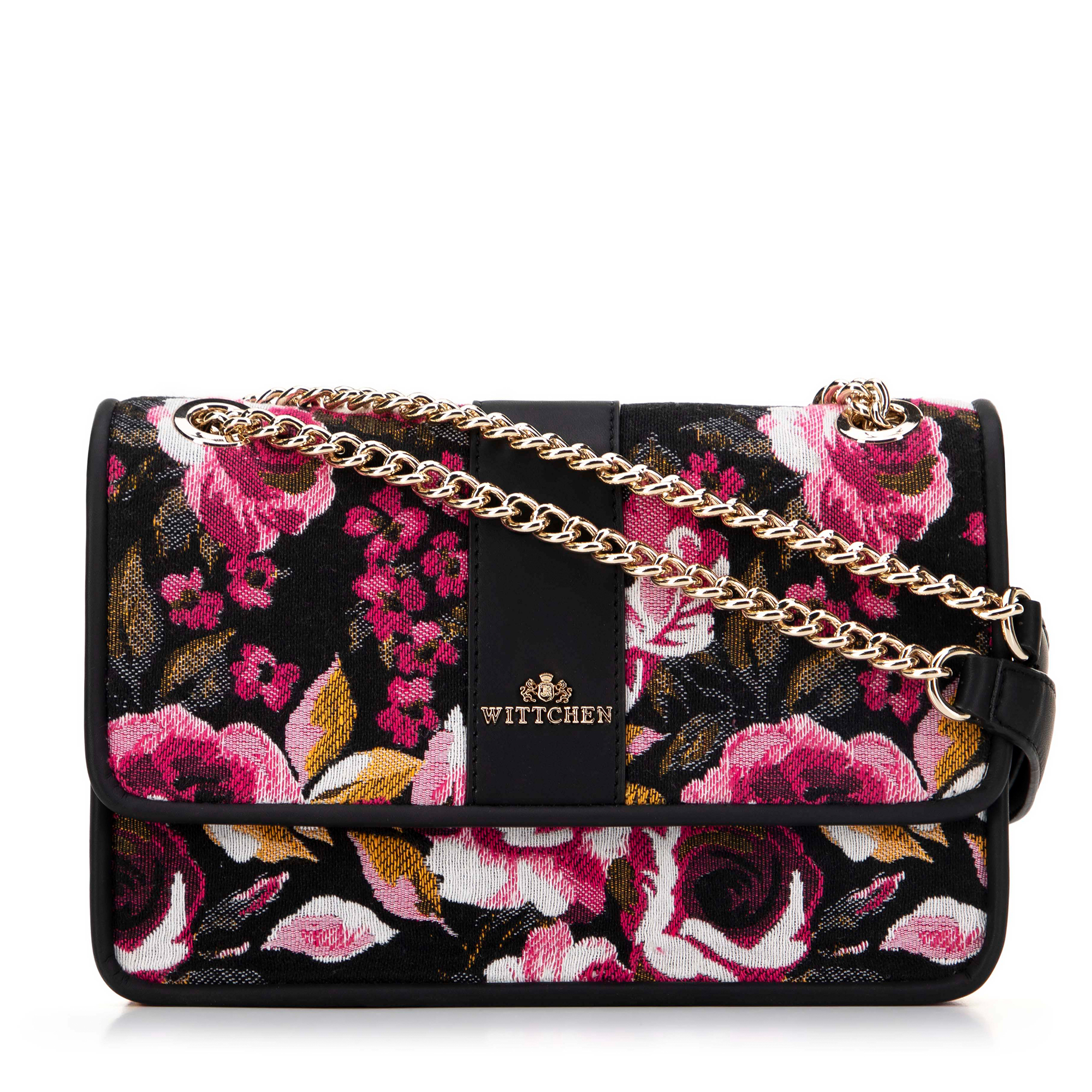 Dámska žakárová crossbody s retiazkou multicolor