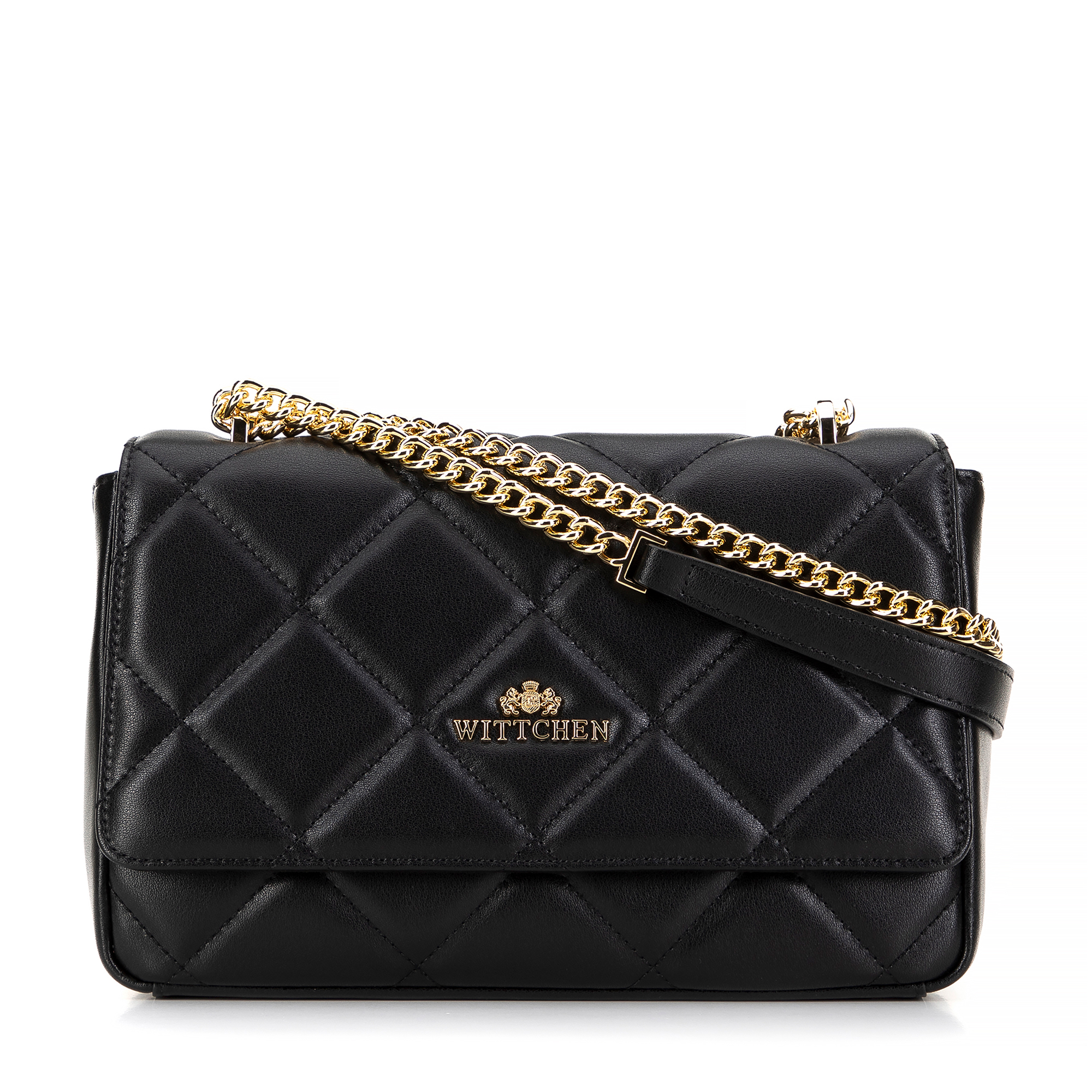 Damska torebka crossbody skórzana w romby czarna 99-4E-603-1