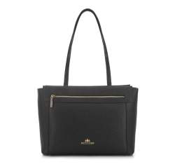 Tote bag made from saffiano leather, black, 91-4-703-1, Photo 1