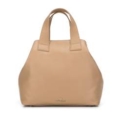 Leather tote bag, beige, 95-4E-021-9, Photo 1