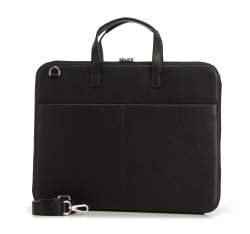 Damska torba na laptopa 13â€� skÃ³rzana slim, czarny, 95-4E-648-1, ZdjÄ™cie 1