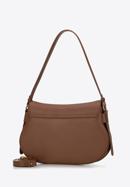 Women's leather handbag with rounded flap, brown, 98-4E-216-5, Photo 2