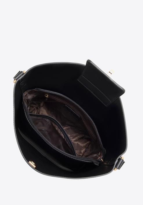Leather bucket bag, black, 98-4E-200-5, Photo 3