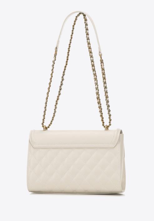Quilted leather flap bag, cream, 98-4E-209-1, Photo 3