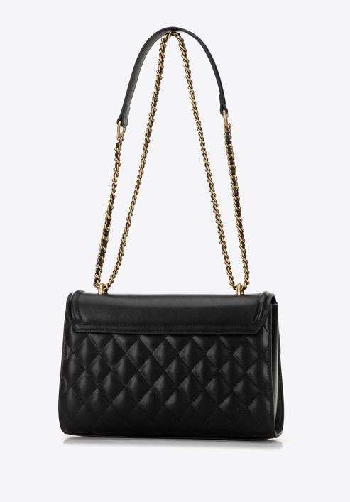 Quilted leather flap bag, black, 98-4E-209-9, Photo 3