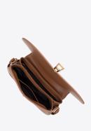 Women's leather handbag with rounded flap, brown, 98-4E-216-5, Photo 3