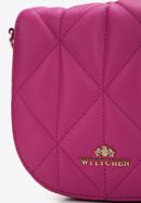 Damska torebka saddle bag z pikowanej skóry, różowy, 97-4E-012-9, Zdjęcie 4