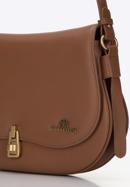 Women's leather handbag with rounded flap, brown, 98-4E-216-5, Photo 4