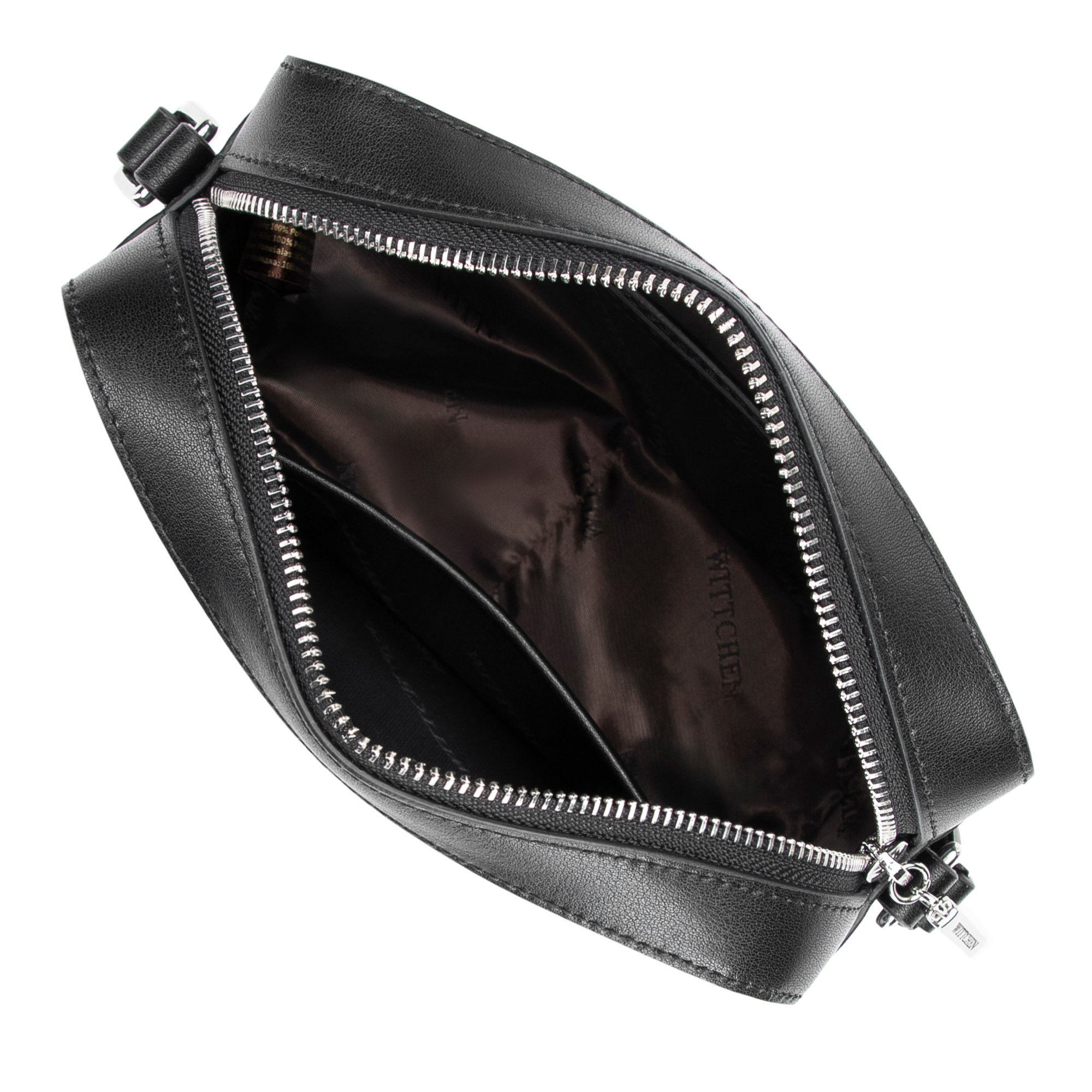 Čierna dámska crossbody kabelka Wittchen z prírodnej kože s harmonickým vzhľadom, Vyberte variant čierna