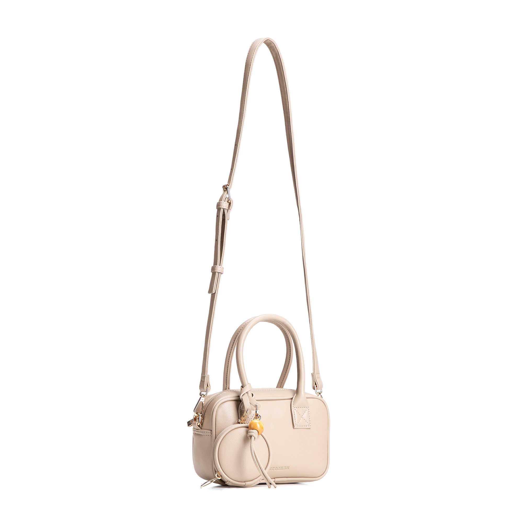 Béžová dámska kabelka do ruky Wittchen z imitácie kože s odnímateľným puzdrom a elegantným vzhľadom, Vyberte variant béžová