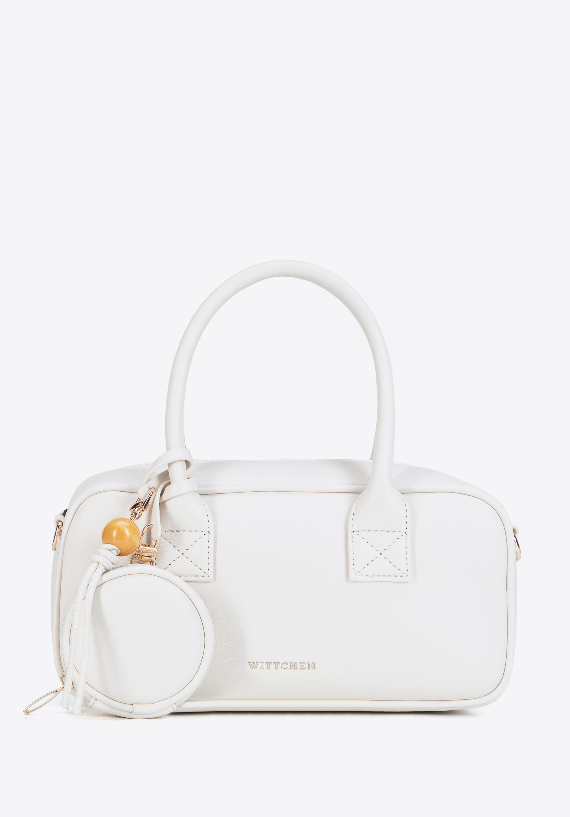 Women's tote bag with detachable pouch and tassel, ecru, 103-4Y-523-0, Photo 1