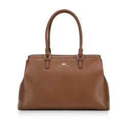 Leather classic tote bag, brown, 95-4E-616-4, Photo 1