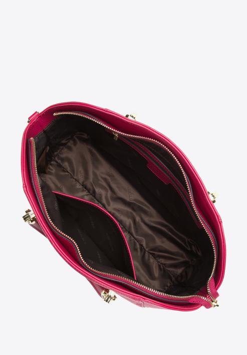 Leather monogram tote bag, pink, 97-4E-625-P, Photo 3