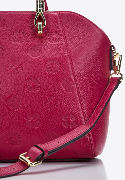 Leather monogram tote bag, pink, 97-4E-625-P, Photo 4