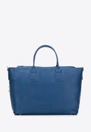 Leather tote bag with side pocket, dark blue, 95-4E-020-4, Photo 1