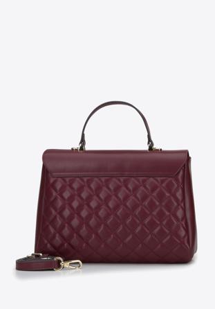 Quilted leather tote bag, burgundy, 96-4E-622-3, Photo 1
