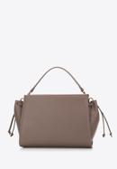 Leather tote bag with strap details, beige, 98-4E-208-5, Photo 2