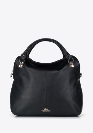 Leather tote bag, black, 95-4E-016-1, Photo 1