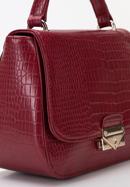 Croc print faux leather tote bag, dar red, 95-4Y-511-3, Photo 4
