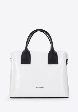 Faux leather tote bag, white, 96-4Y-705-0, Photo 1
