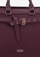Saffiano-textured faux leather tote bag, plum, 97-4Y-219-7, Photo 4