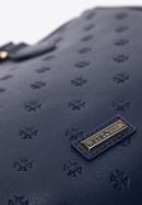 Faux leather monogram tote bag, navy blue, 97-4Y-225-1, Photo 4