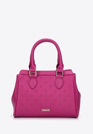 Small faux leather monogram tote bag, pink, 97-4Y-226-P, Photo 1