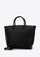 Faux leather winged tote bag, black, 97-4Y-251-1, Photo 2