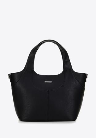 Faux leather tote bag, black, 98-4Y-602-1, Photo 1