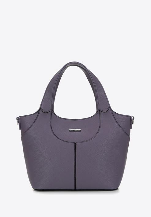 Faux leather tote bag, muted violet, 98-4Y-602-0, Photo 1