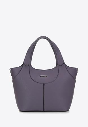 Faux leather tote bag, muted violet, 98-4Y-602-V, Photo 1