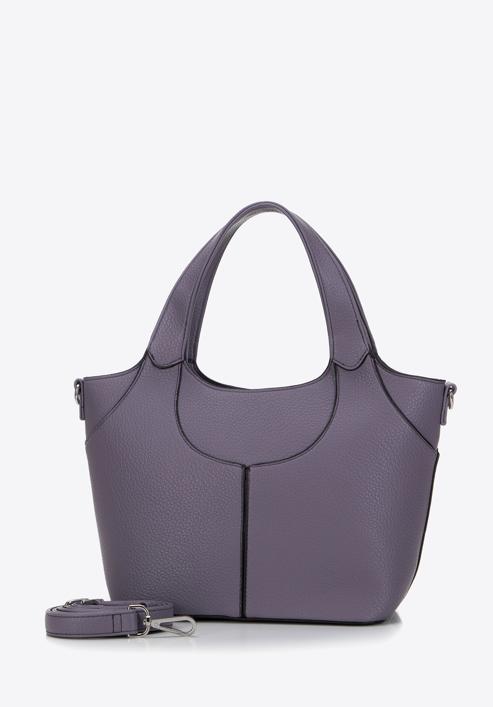Faux leather tote bag, muted violet, 98-4Y-602-0, Photo 2