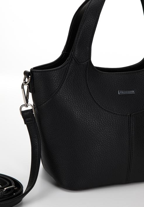 Faux leather tote bag, black, 98-4Y-602-Z, Photo 4