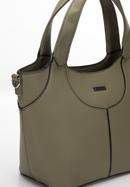 Faux leather tote bag, khaki green, 98-4Y-602-V, Photo 4