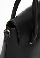 Faux leather cut-out flap tote bag, black, 97-4Y-600-1, Photo 4