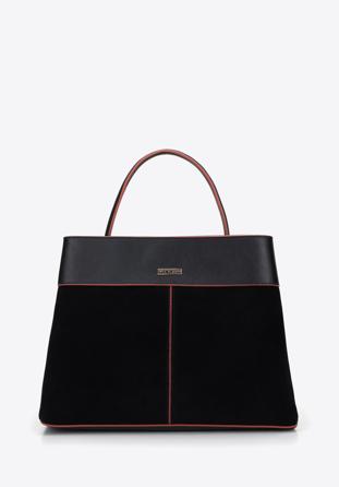 Faux leather tote bag, black, 95-4Y-526-1, Photo 1
